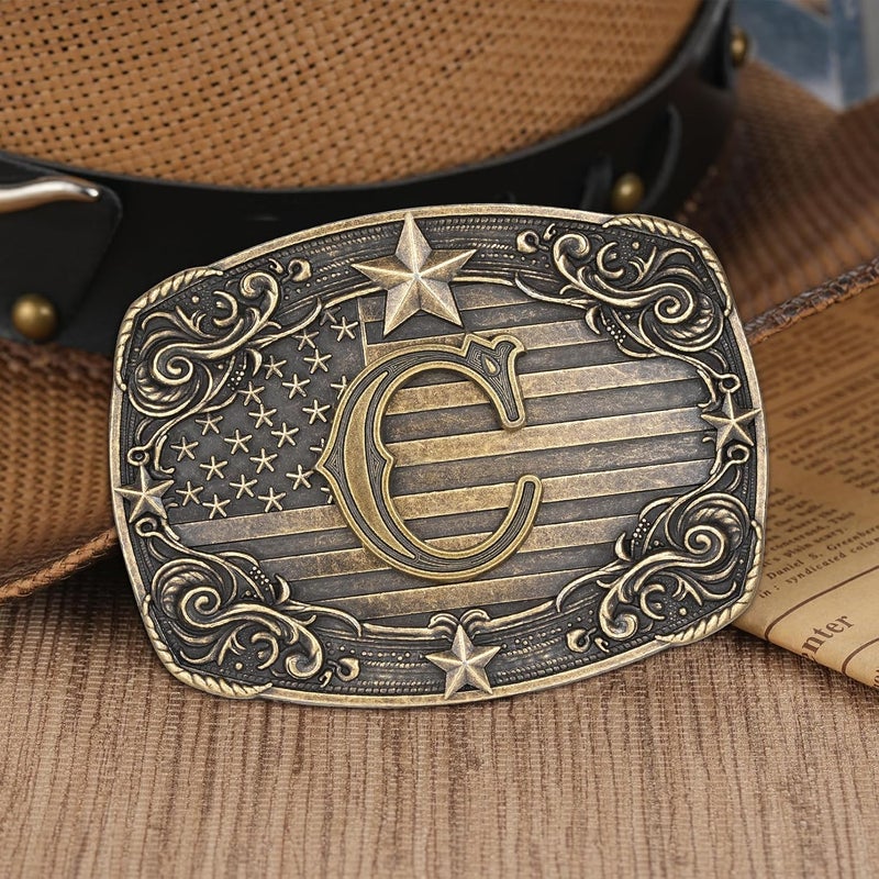 Flipslo Store Western Belt Buckle for Men Women Initial Letter A to Z Cowboy Belt Buckle Texas Buckle hebillas vaqueras para hombre - Image 3